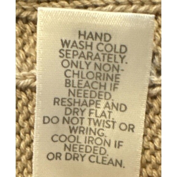 J. Jill TAN BEIGE Cable Knit Open Front Cardigan 3/4 Sleeves Petite XL - Picture 10 of 10